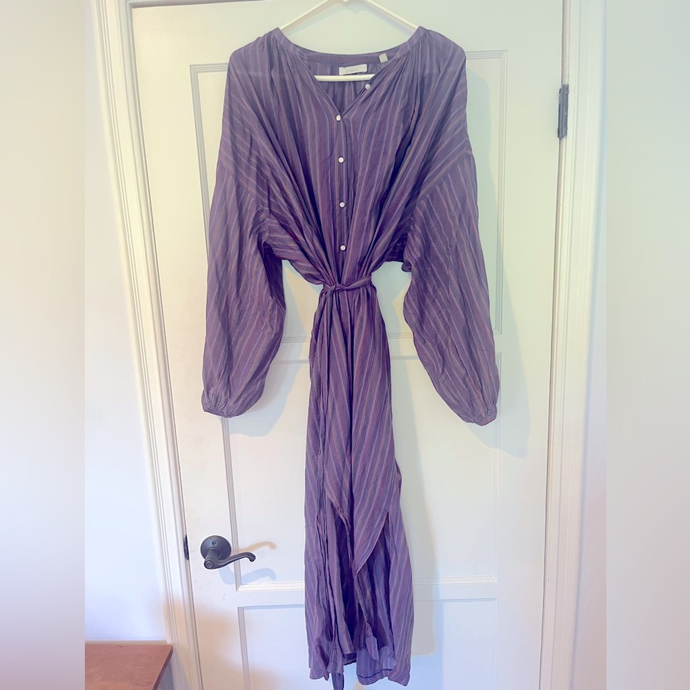 Doen, XL, mock neck, purple, midi dress